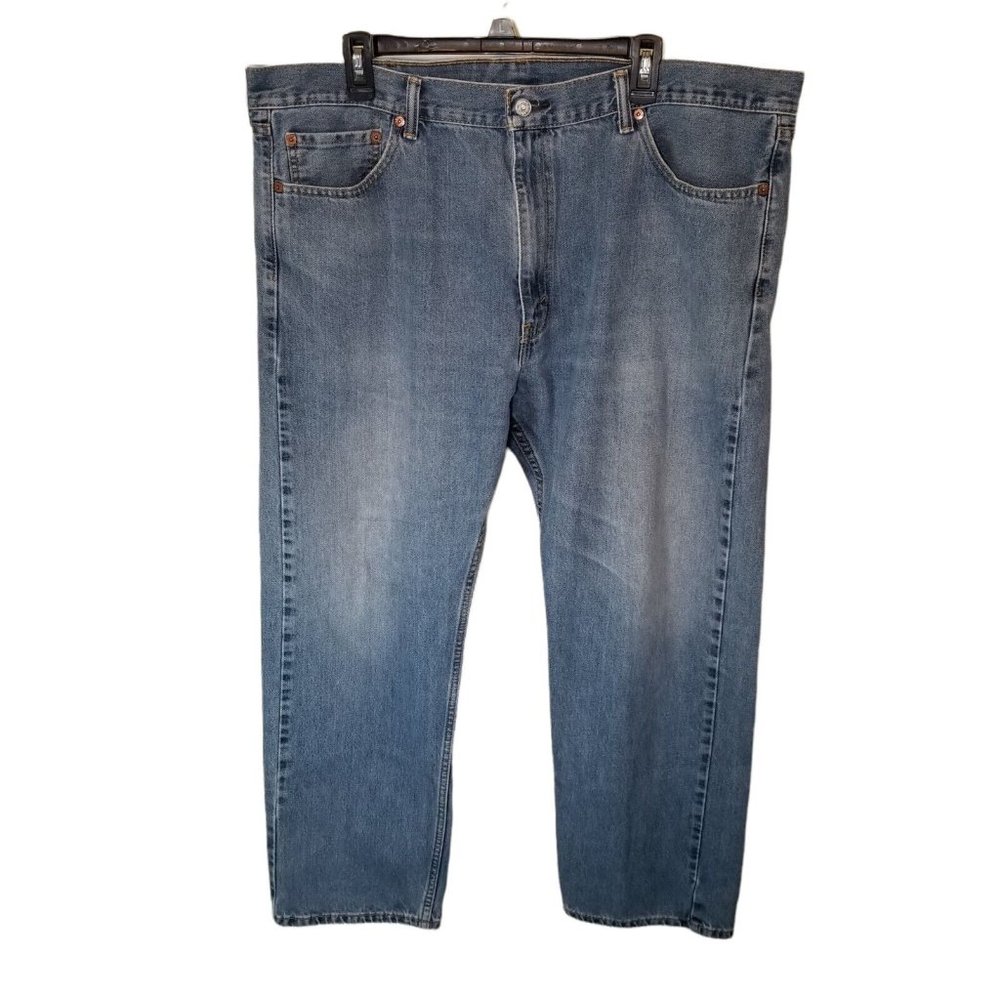 Levi's 505 Straight Leg Original Denim Blue Jeans 42x30 Actual 29 Distressed